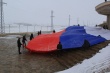 Молодежь района развернула самый большой российский флаг в Дагестане